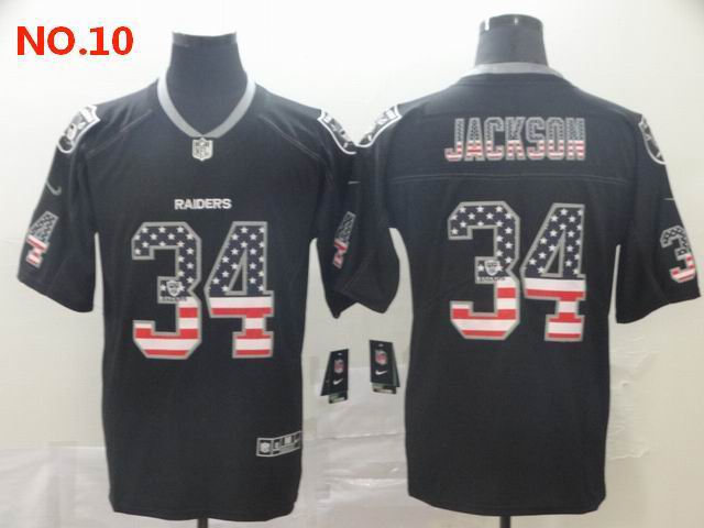 Men's Las Vegas Raiders 34 Bo Jackson Jersey NO.10;